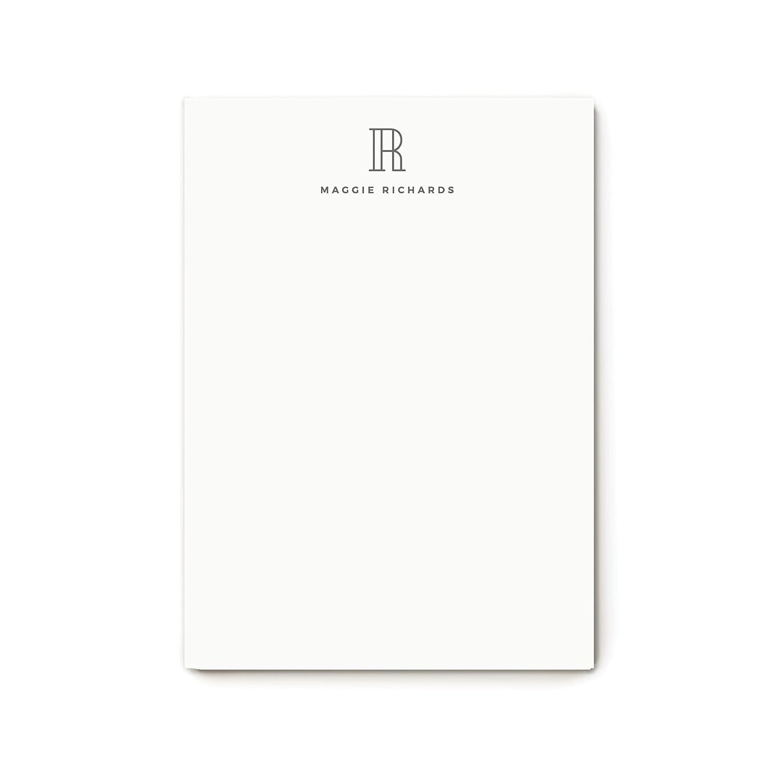 Monogram Personalized Professional NOTE PAD, Modern Mens or Womens Custom Initial Stationery - OU... | Amazon (US)