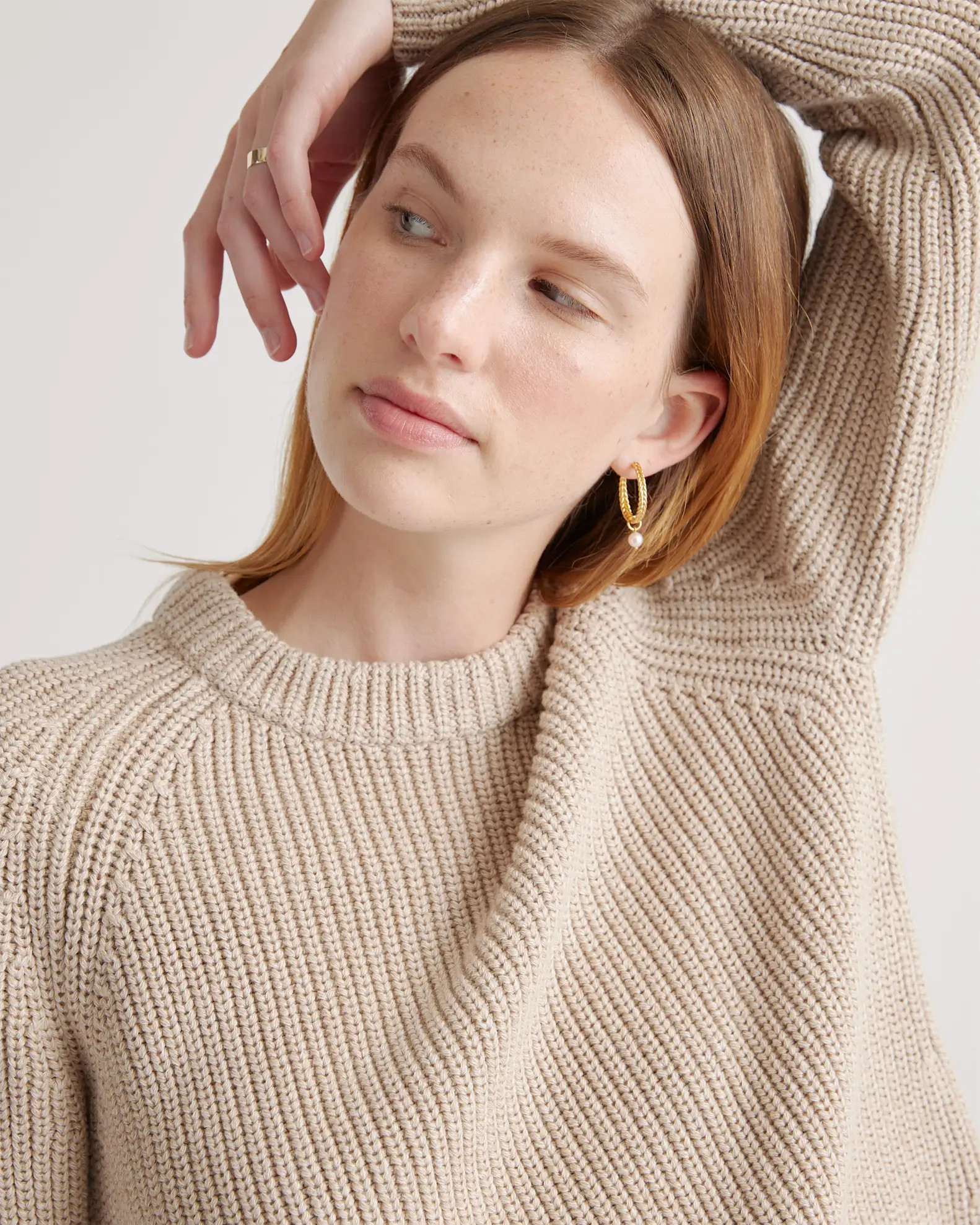 Women's 100% Organic Cotton Fisherman Crew Sweater | Quince