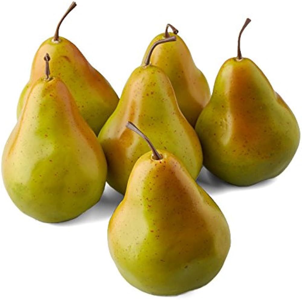 Factory Direct Craft Realistic Look Dense Foam Artificial Pears | 6 Pears | for Indoor Decor | Amazon (US)