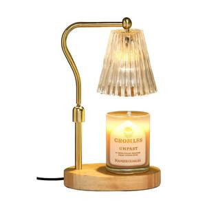 11.2 in. Amber Candle Warmer Table Lamp with Timer, Dimmer, Adjustable Height, Vintage Decor, Bedroom Gifts | The Home Depot