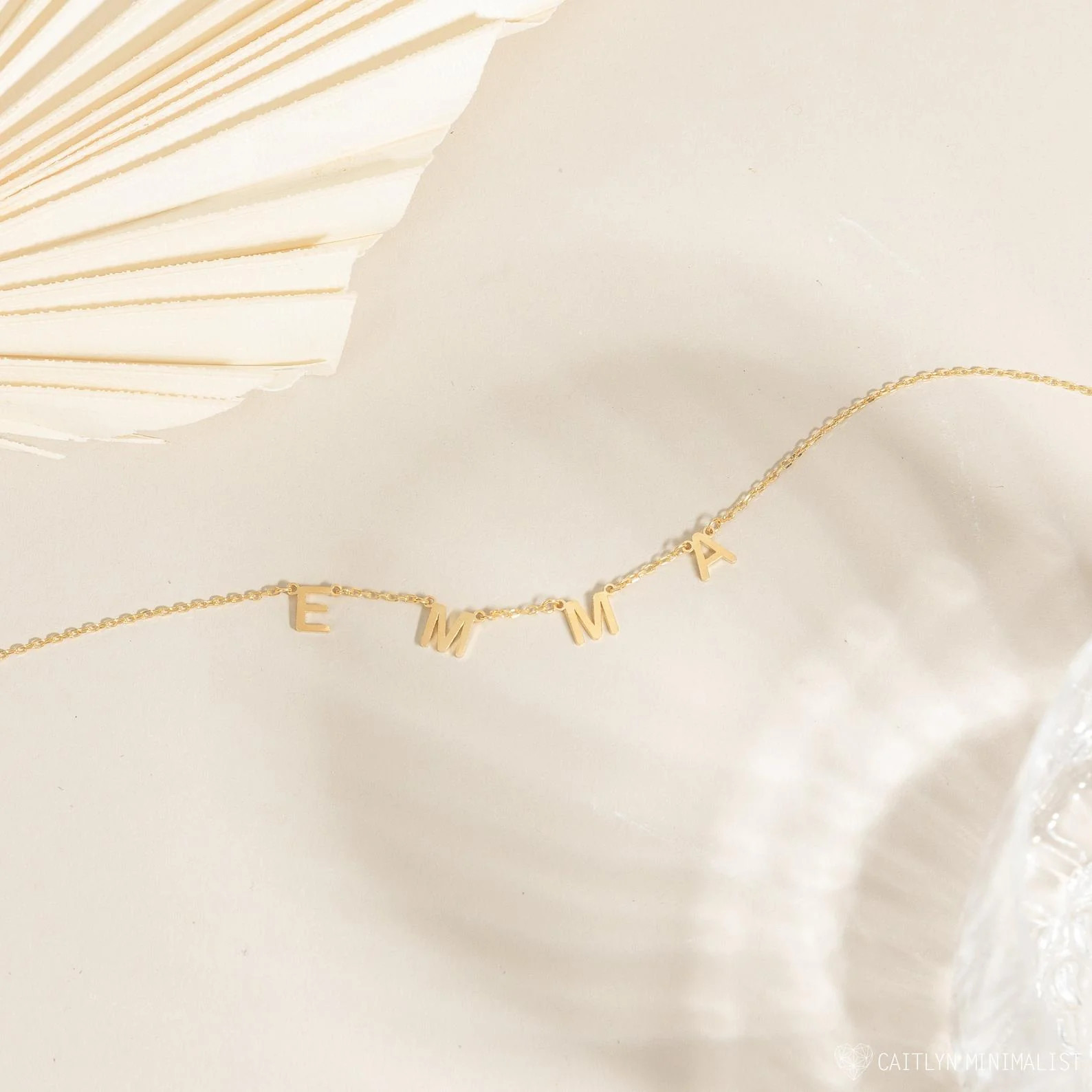 Custom Letter Name Necklace in 18K Gold | Caitlyn Minimalist | Caitlyn Minimalist