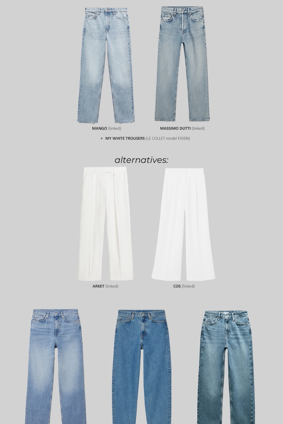 SUMMER CAPSULE 2024
#summertrousers #whitetrousers #denim #jeans #whattowear #summerlook

#LTKeurope #LTKstyletip #LTKsummer