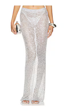 NBD Shanti Maxi Skirt in Silver from Revolve.com | Revolve Clothing (Global)