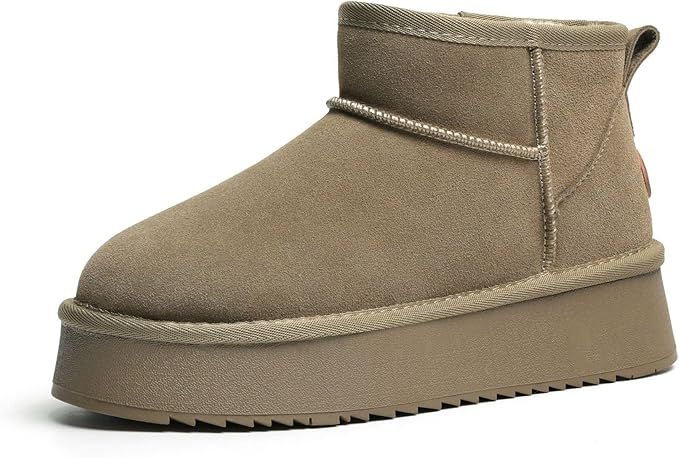 Platform Mini Boots for Women Fur Fleece Lined Boots Classic Ultra Mini Platform Boots Anti-Slip ... | Amazon (DE)