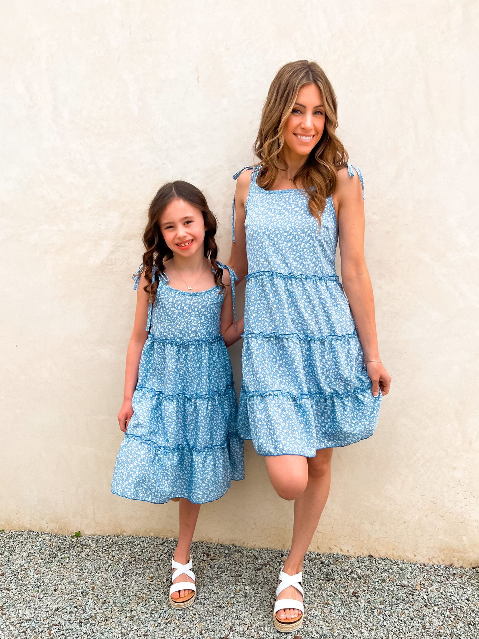 Summer dress 🌻 mommy and me matching dresses. Both dresses have adjustable straps. 
I’m wearing a small and madison is wearing a size 8.

www.livingbarelyblonde.com

#affordablefamilyoutfits #girlsdress #summerdress #ltkmommyandme #bluedress #momstyle #sarahli #kristahor #cmcov #jenniferxerin #barelyblonde

#LTKunder50 #LTKfamily #LTKkids