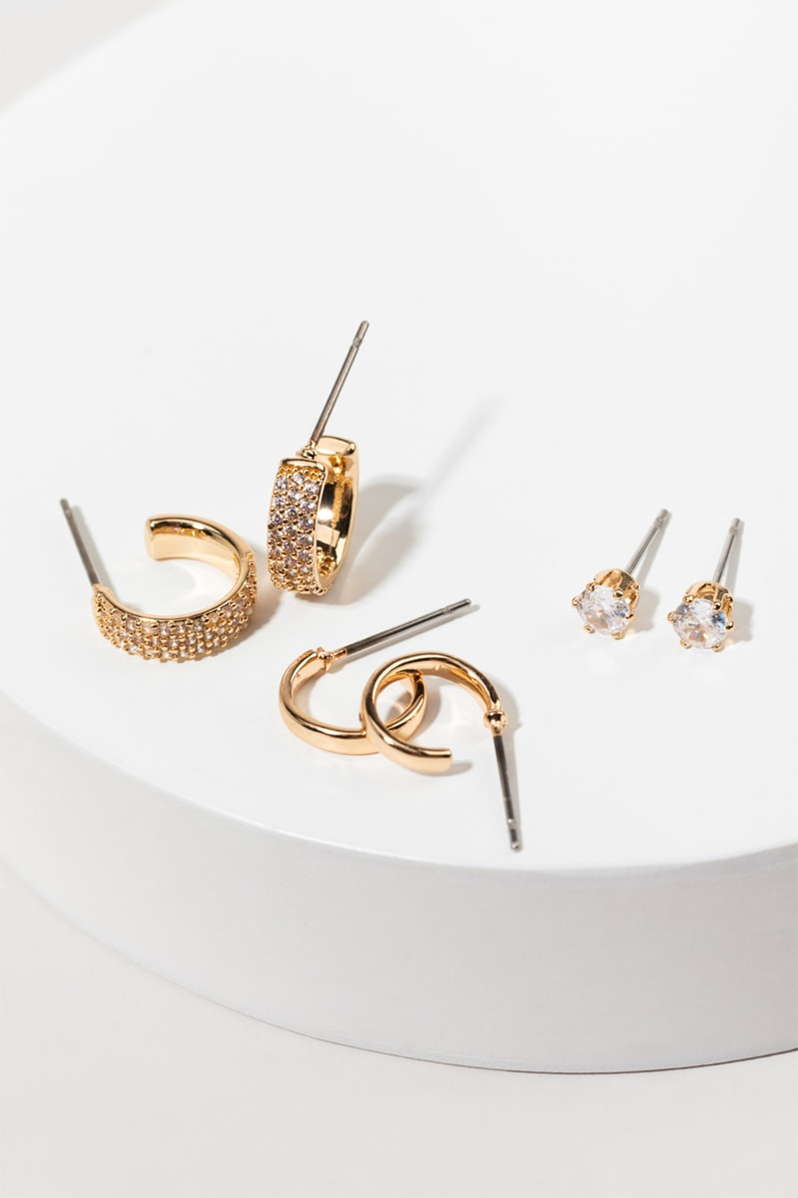 Grier Pave Basic Huggie Earring Set | Francesca's