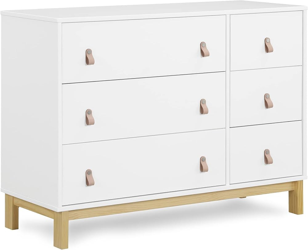 babyGap Legacy 6 Drawer Dresser with Leather Pulls - Greenguard Gold Certified, Bianca White/Natu... | Amazon (US)
