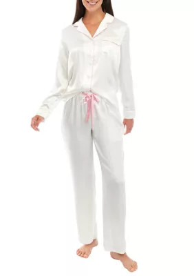 Crown & Ivy™ Women's Satin Pajama Set | Belk