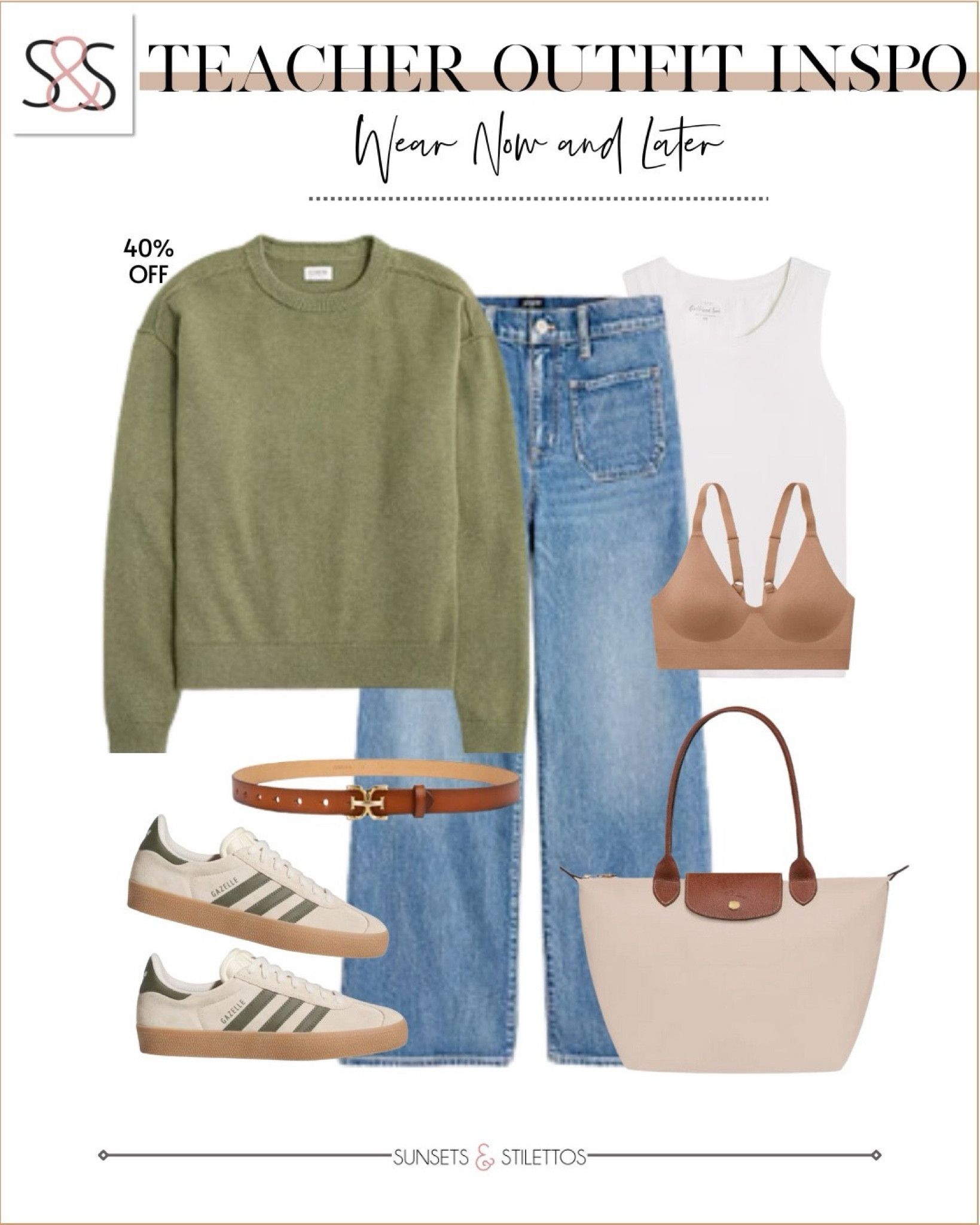 This sweatshirt with jeans is a classic casual Friday work outfit but also amazing for your spring weekend adventures!
Sunsets and Stilettos, workwear, adidas sneakers 

#LTKSeasonal #LTKOver40 #LTKWorkwear