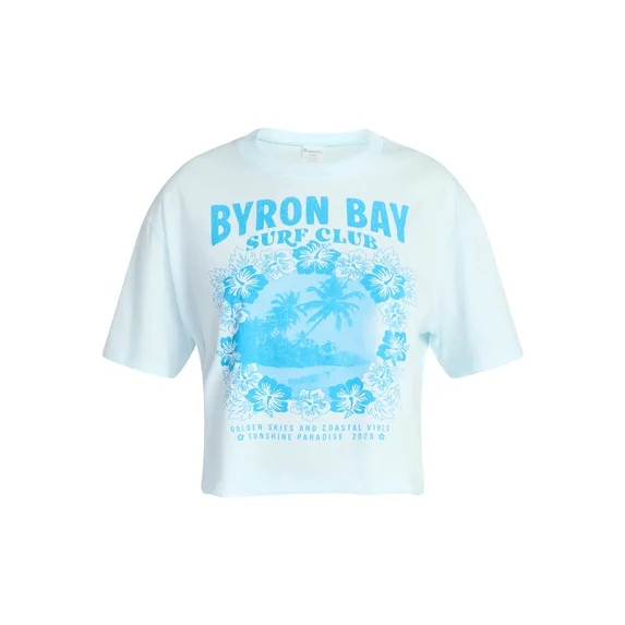No Boundaries Boxy Cropped Graphic Tee, Women's XXS-XXL | Walmart (US)