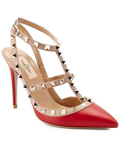 Valentino Rockstud Caged 100 Leather Pump | Gilt