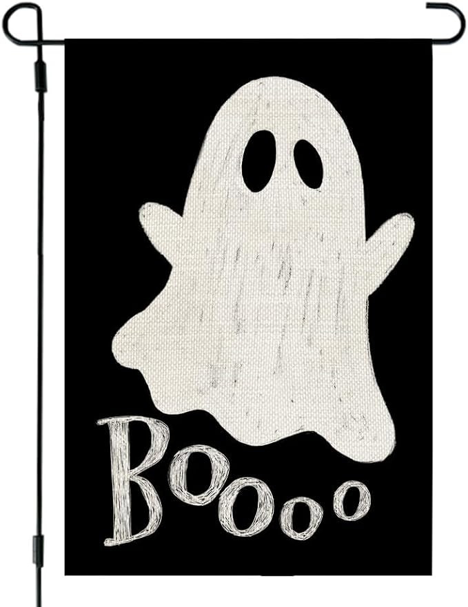 CROWNED BEAUTY Halloween Ghost Garden Flag 12x18 Inch Double Sided Small Burlap for Outside Boo B... | Amazon (US)