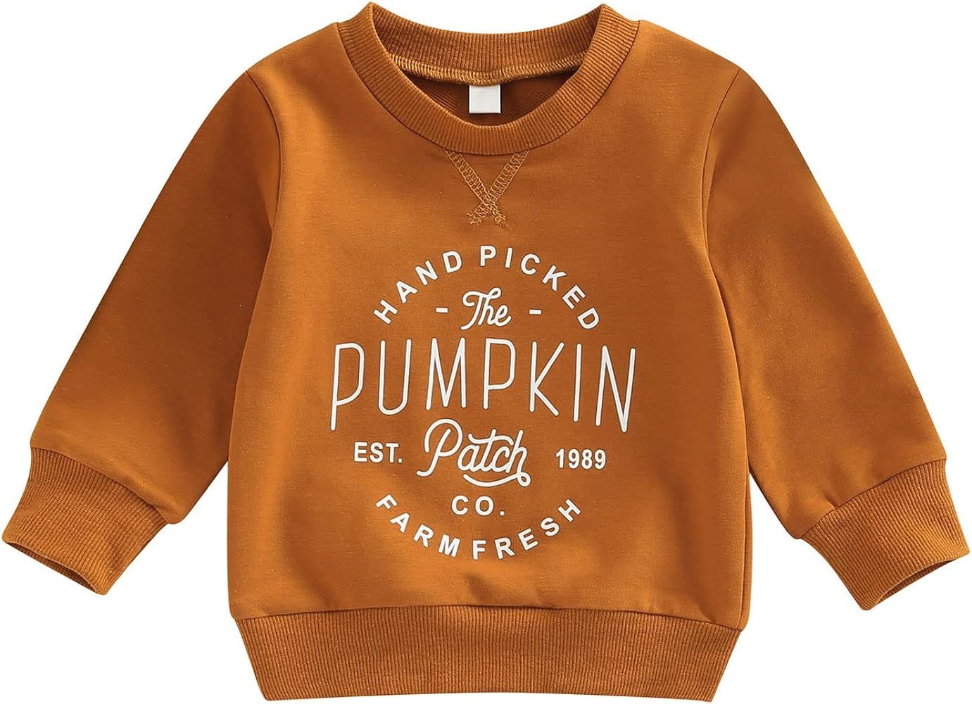 Toddler Baby Halloween Outfit Boy Girl Pumpkin Sweatshirt Crewneck Pullover Sweater Long Sleeve S... | Amazon (US)