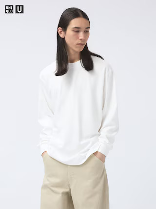 AIRism Cotton T-Shirt Long Sleeve White Large UNIQLO US | UNIQLO (US)