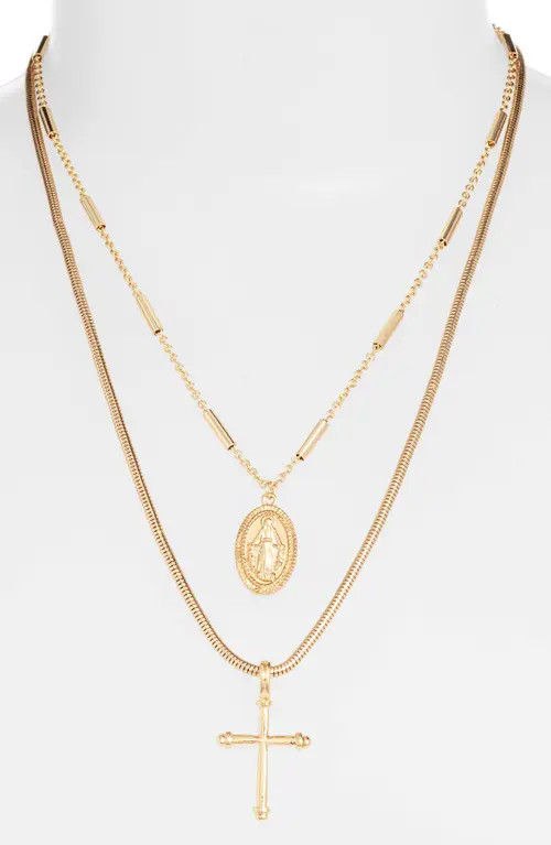 Ettika Coin & Cross Set of 2 Necklaces in Gold at Nordstrom | Nordstrom
