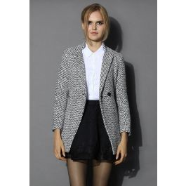 Classy Double Breasted Tweed Coat | Chicwish