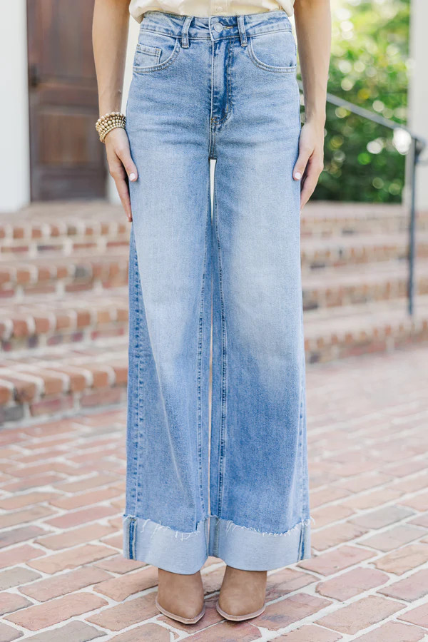 Walk On Medium Wash Wide Leg Jeans | The Mint Julep Boutique