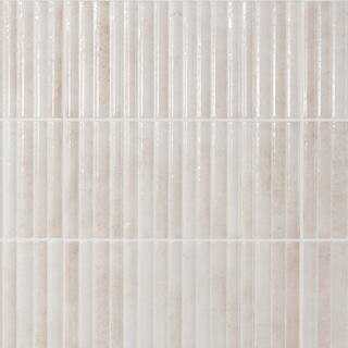 Mawr White 5.9 in. x 11.81 in. Polished Fluted Ceramic Wall Tile (9.68 sq. ft./Case) | The Home Depot