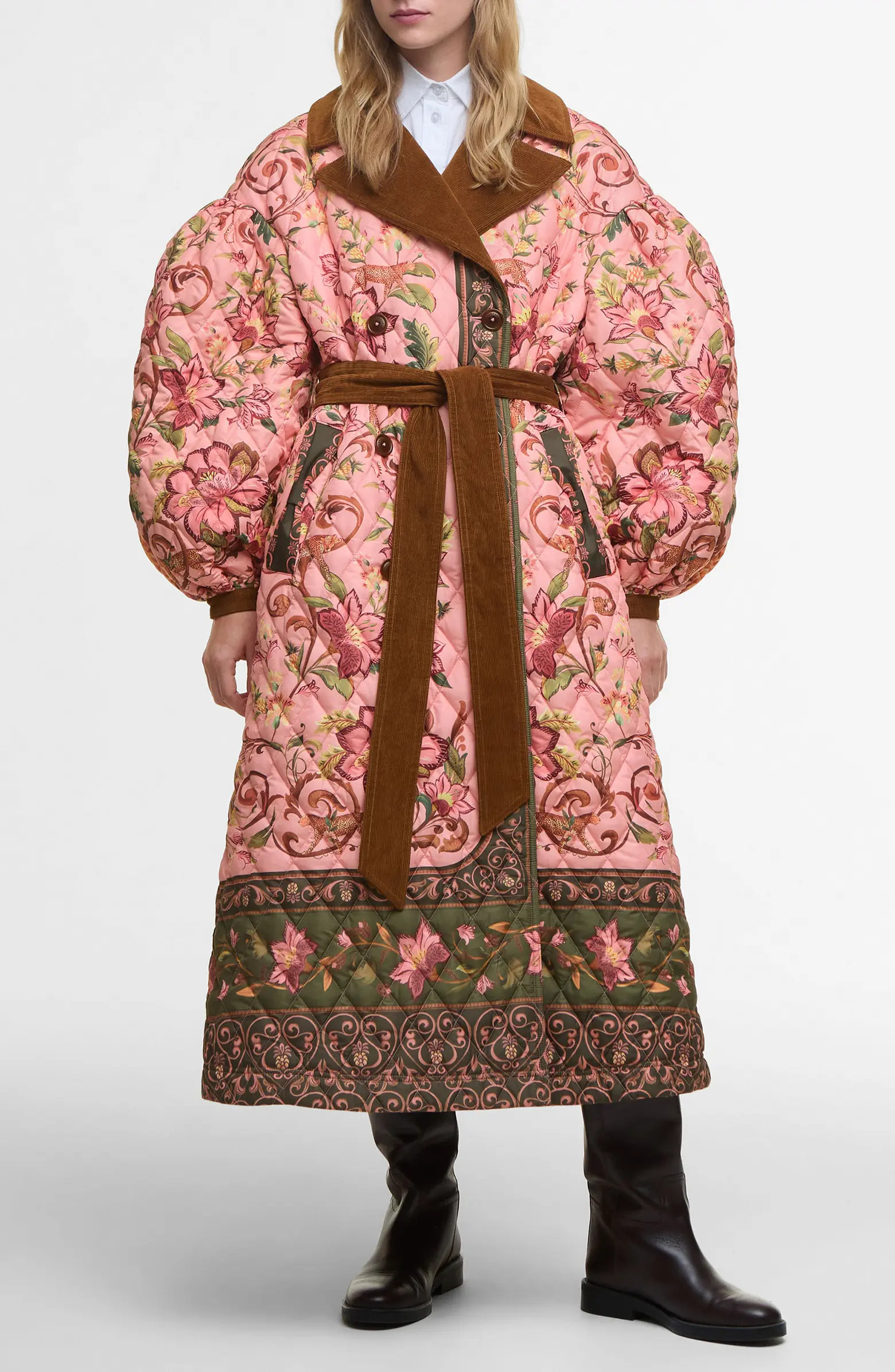 Barbour x FARM Rio Cami Quilted Coat | Nordstrom | Nordstrom