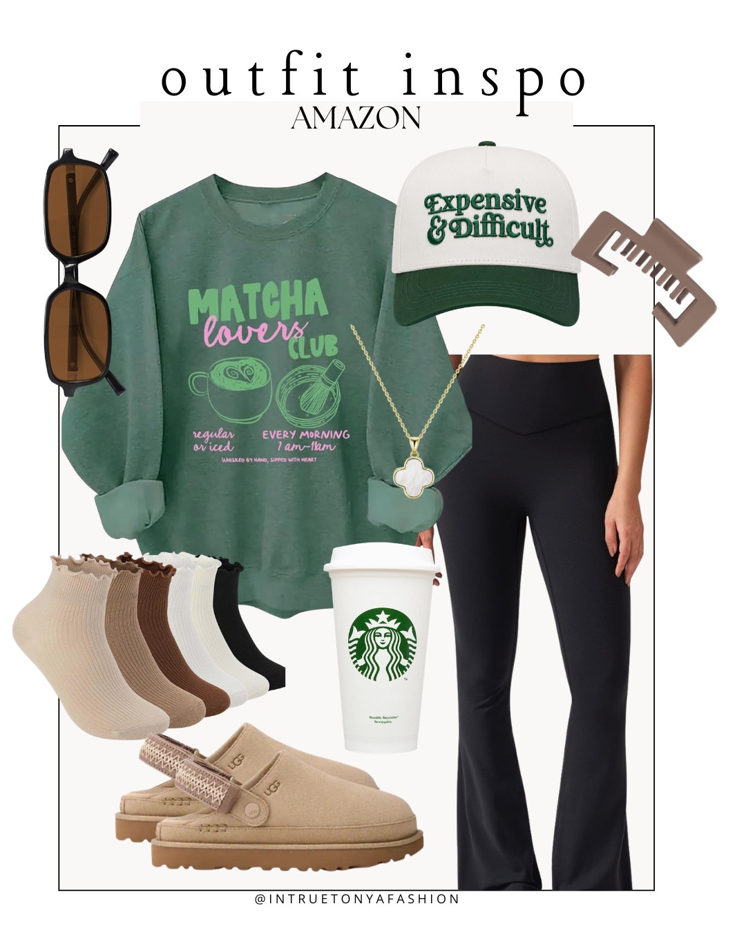 Early fall outfit idea — green crewneck match sweatshirt, flared leggings, baseball hat, hair clip, crew socks, and Ugg clog slippers 





Amazon outfits, summer outfit inspo, outfit ideas, casual outfits amazon, amazon outfits every day, outfit ideas 2026, summer outfits, late summer outfits Amazon, fall outfit, fall fashion, comfy fall outfit, legging outfit fall, yoga pants outfit, oversized sweatshirt outfit

#LTKootd #LTKSaleAlert #LTKPetite
