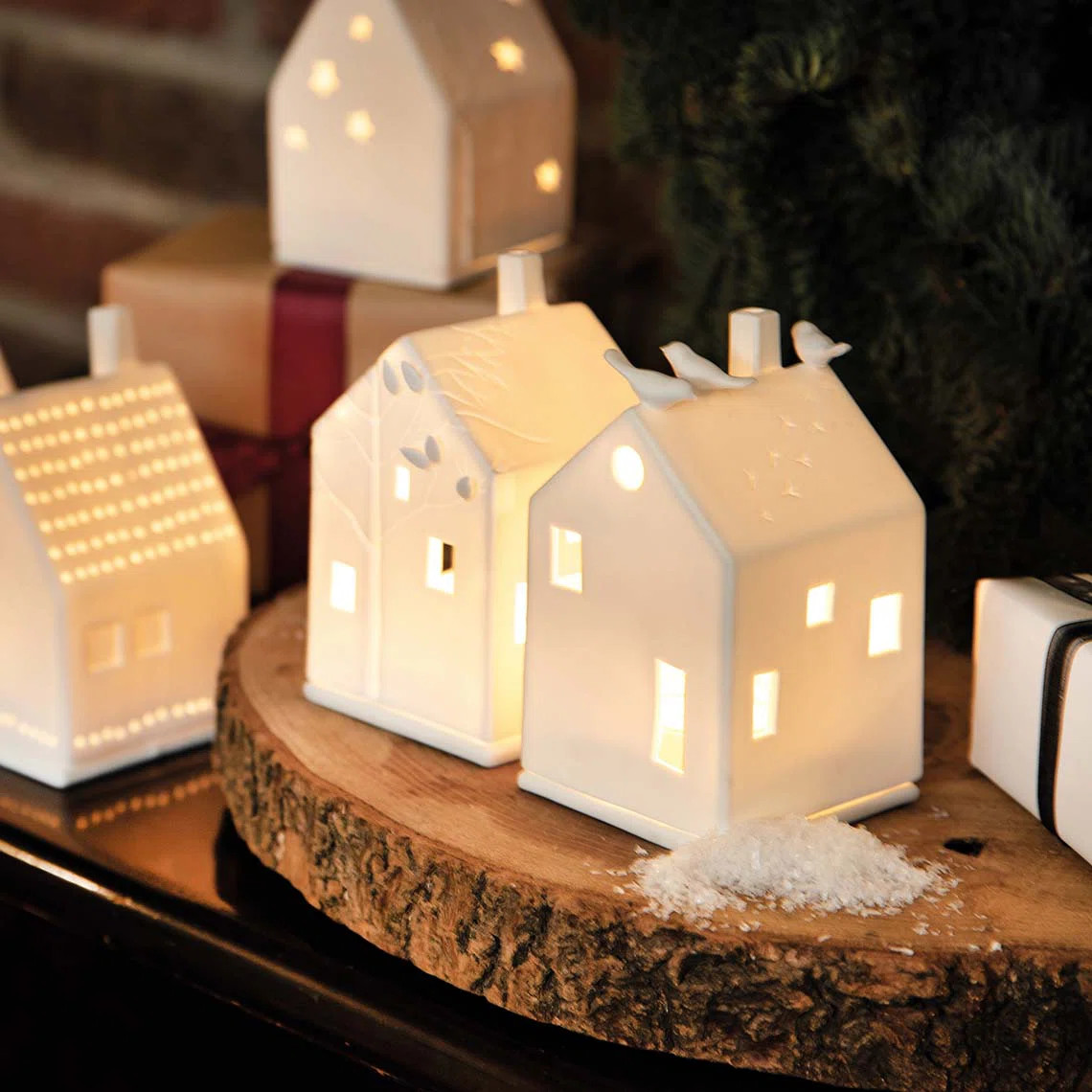 Porcelain Village House Set - Bird House and Tree House - 2 Pieces | Wayfair North America