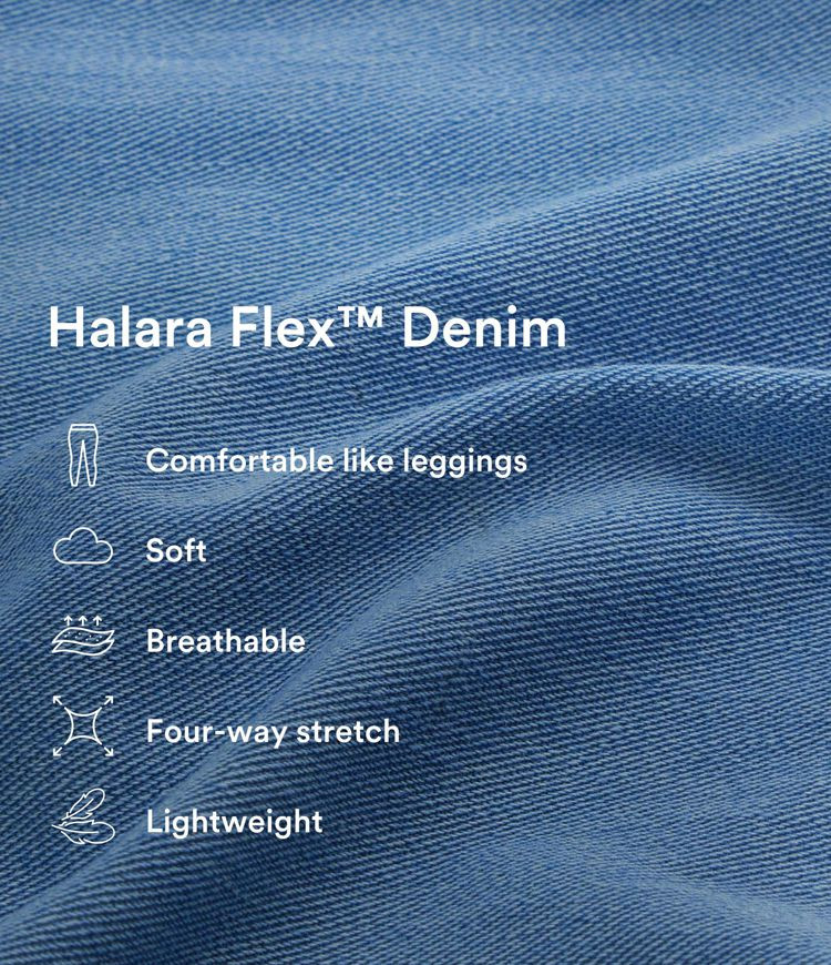 Women’s Halara Flex™ High Waisted Multiple Pockets Wide Leg Washed Stretchy Knit Casual Jeans... | HALARA