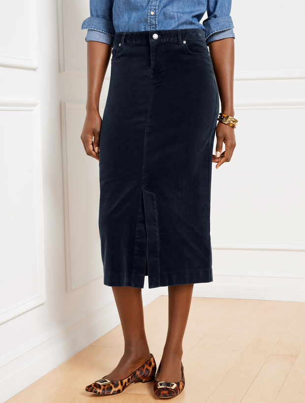 Corduroy A-Line Midi Skirt | Talbots
