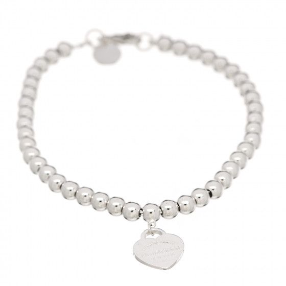 TIFFANY Sterling Silver 4mm Return to Tiffany Heart Tag Bead Bracelet | Fashionphile