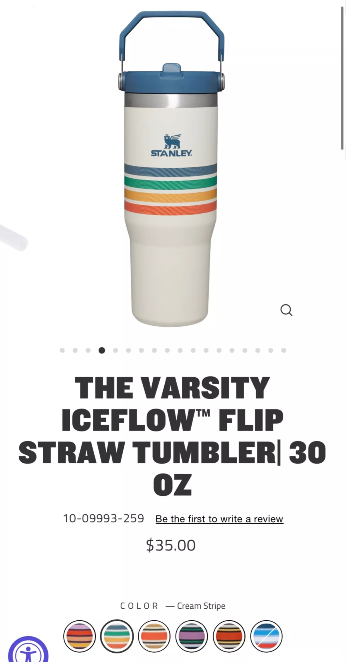Stanley 30 Oz. IceFlow Tumbler with Flip Straw - Varsity