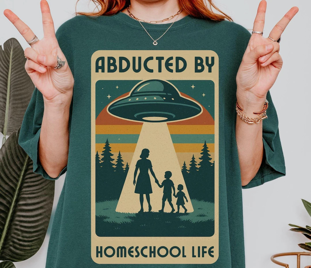 Alien Abduction Homeschool T-shirt: Funny Vintage Style Tee - Etsy | Etsy (US)