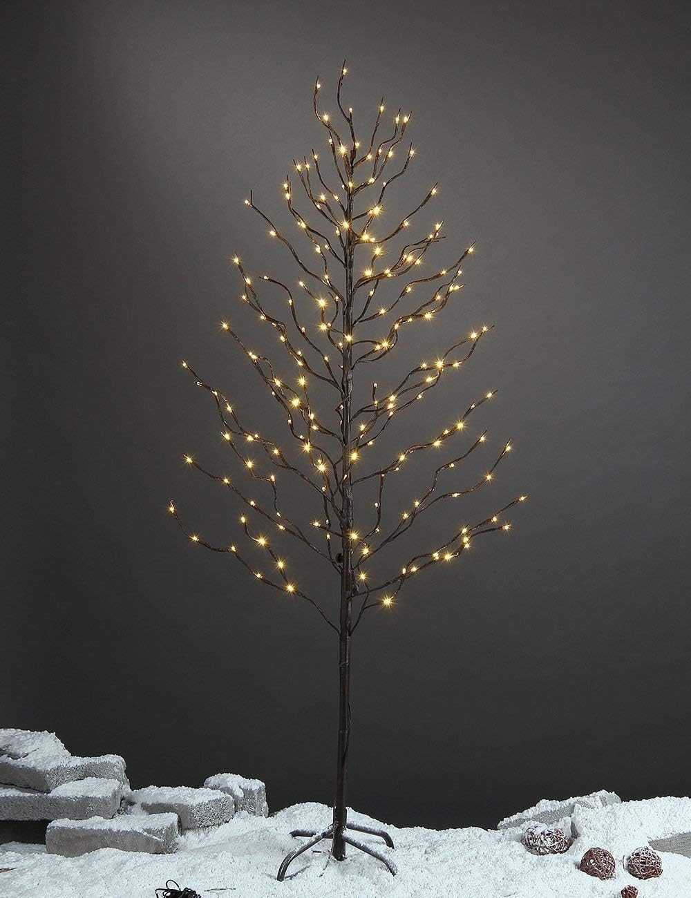 LIGHTSHARE 5FT 200L Lighted Star Light Tree,Warm White, Brown Branch Decoration Light,Home/Festival/Party/Christmas,Indoor and Outdoor Use | Amazon (US)