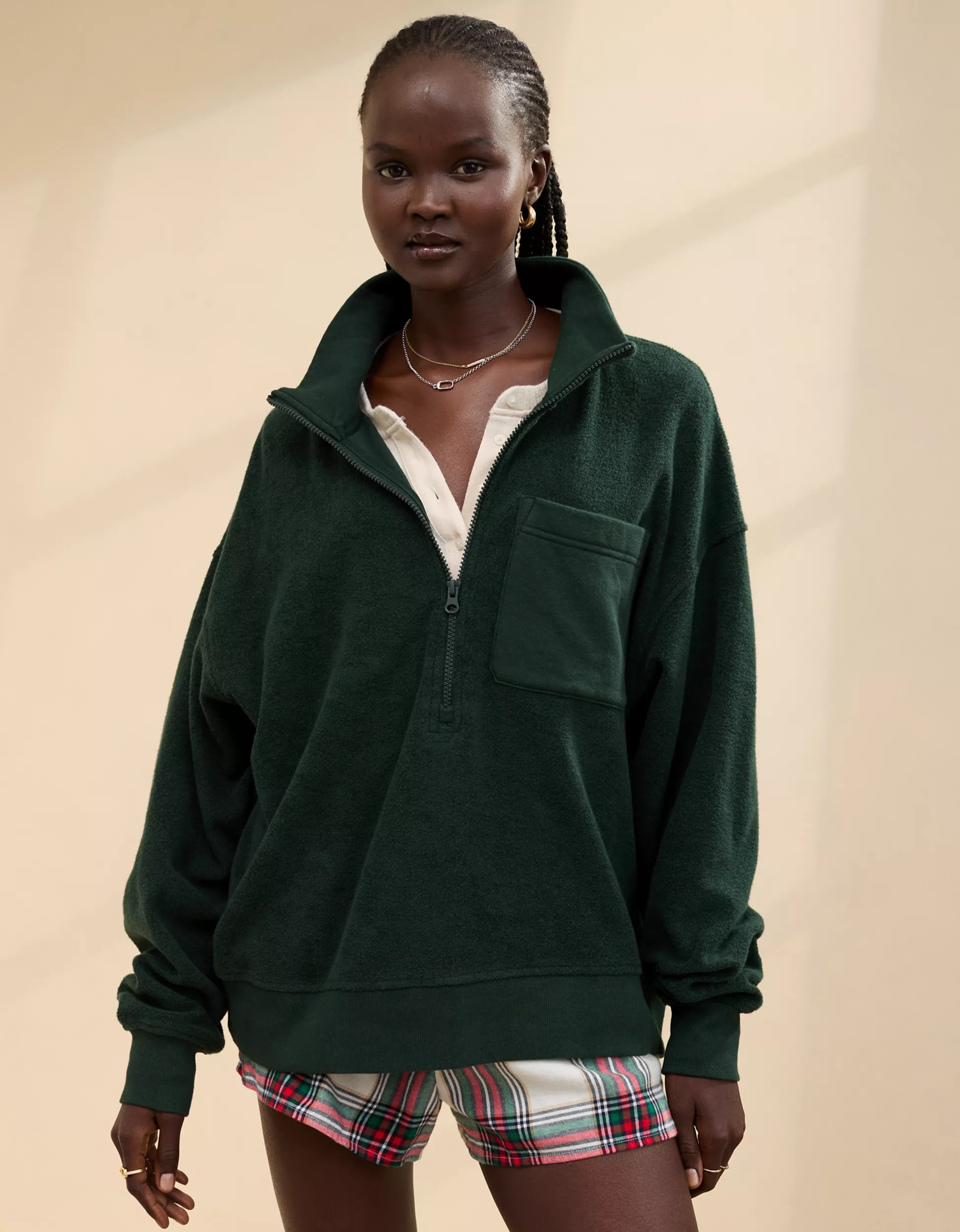 Aerie Softest Quarter Zip Sweatshirt | American Eagle Outfitters (US & CA)