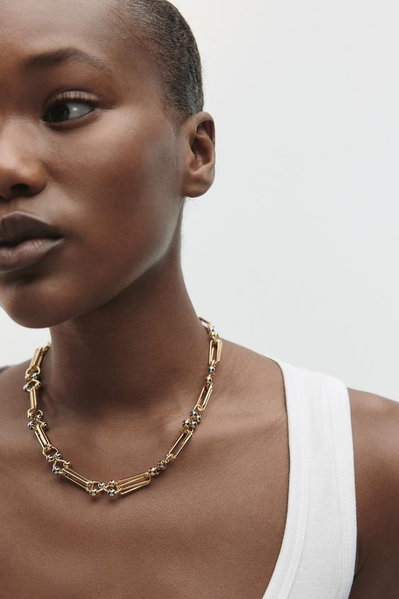 COMBINED METAL PIECE NECKLACE | Zara US