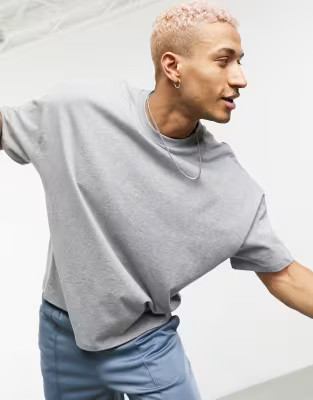 ASOS DESIGN oversized t-shirt with crew neck in grey marl | ASOS (Global)