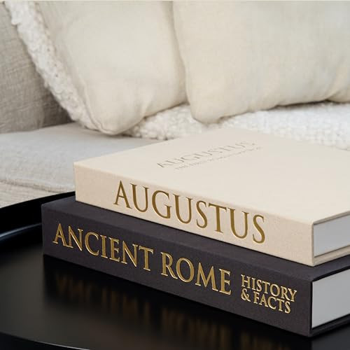 Linen Covered Decorative Books - 2-piece Set Decor Boxes for Aesthetic Bookshelf, Mantle and Entryway Table Decor for Living Room - Modern Fake Books for Decoration Coffee Table Storage Box | Amazon (US)