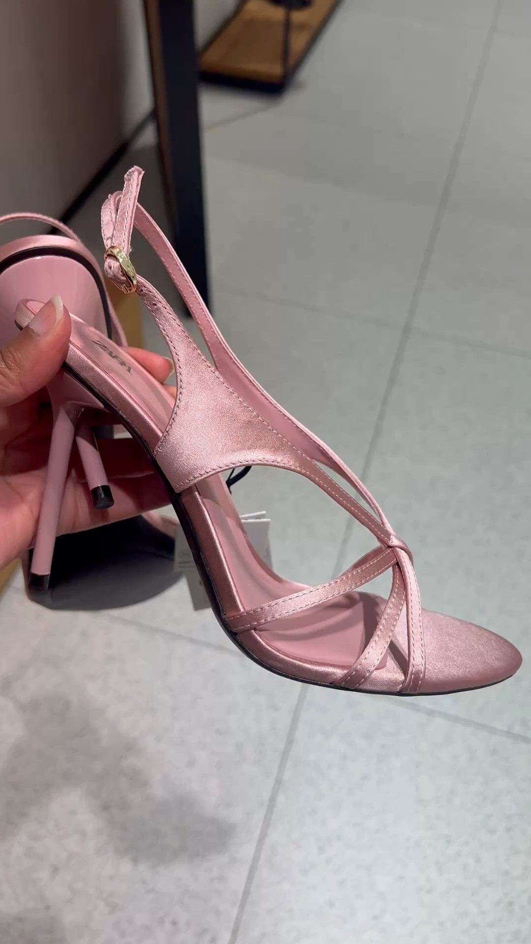 Satin Effect Heeled Sandals