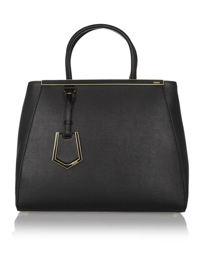 Fendi - 2jours Medium Textured-leather Tote - Black | NET-A-PORTER (US)