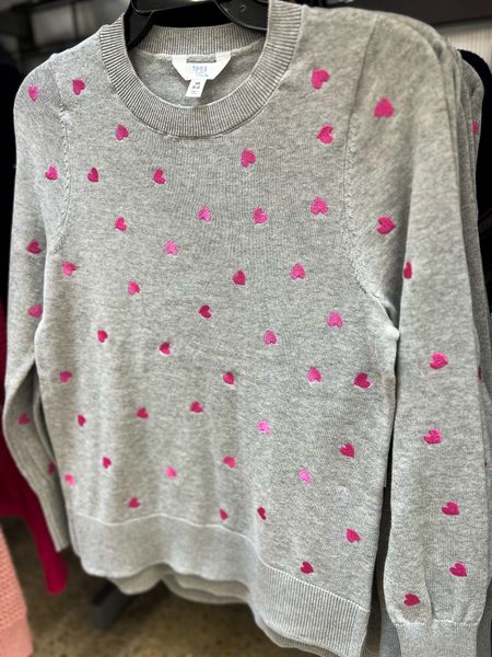 Perfect Valentines Day sweater under $20. Walmart find. Affordable fashion. Time and Tru Women's Print Crew Neck Sweater, Midweight, comes in sizes XS-XXXL. Light heather gray with embroidered pink hearts. So cute.

#valentines #walmart #sweater #gabrielapolacek 

#LTKfindsunder50 #LTKSeasonal #LTKstyletip