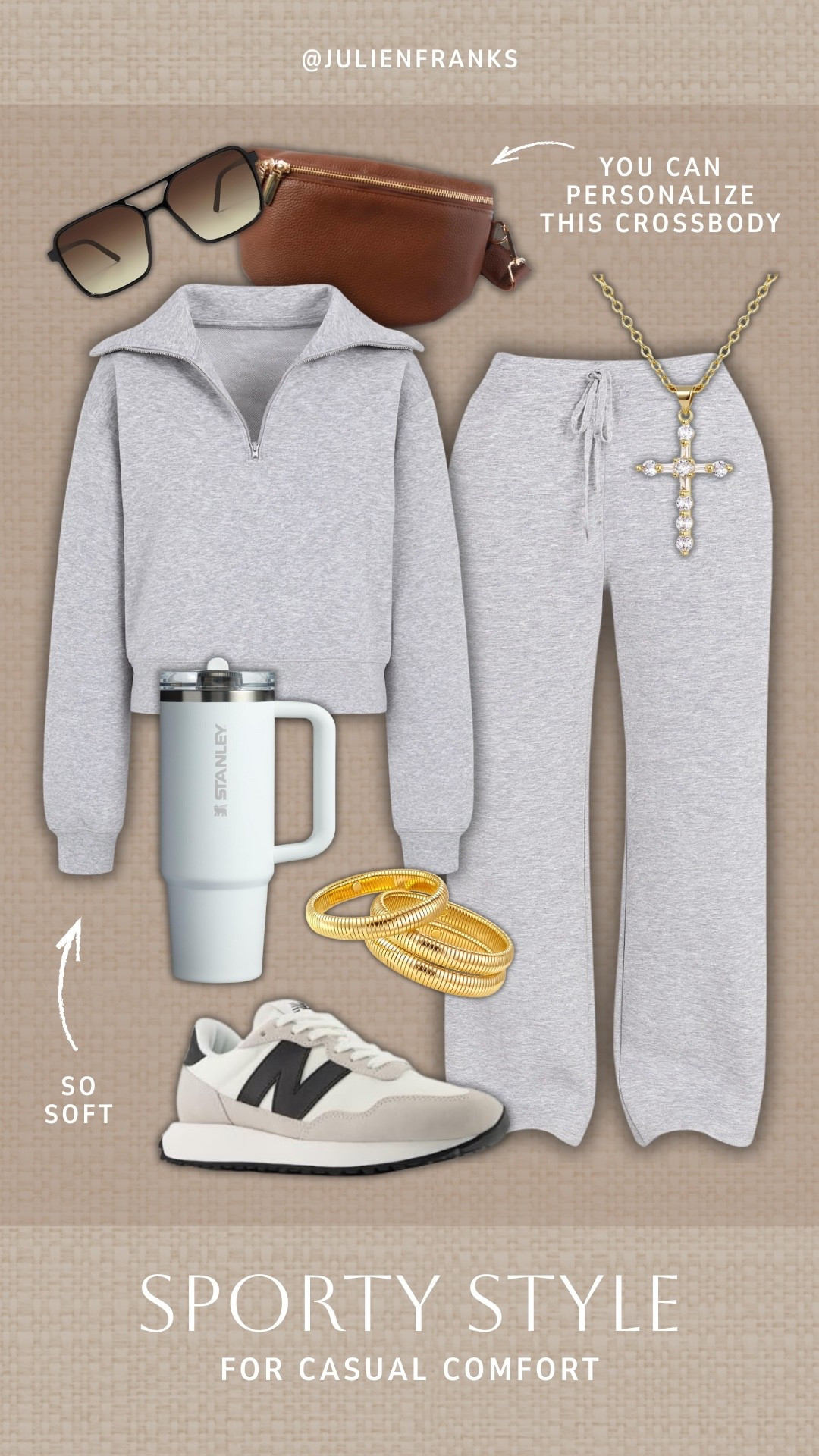 I’m obsessed with these Amazon finds! This matching set is so soft, and perfect to pair with sneakers, gold jewelry, and this personalized faux leather crossbody for a sporty casual look. All under $50! 🤍

#amazonfinds #sportyoutfit #casualoutfit #matchingset #athleisure #loungewear #newbalance #stanley

#LTKSeasonal #LTKFindsUnder50 #LTKGiftGuide