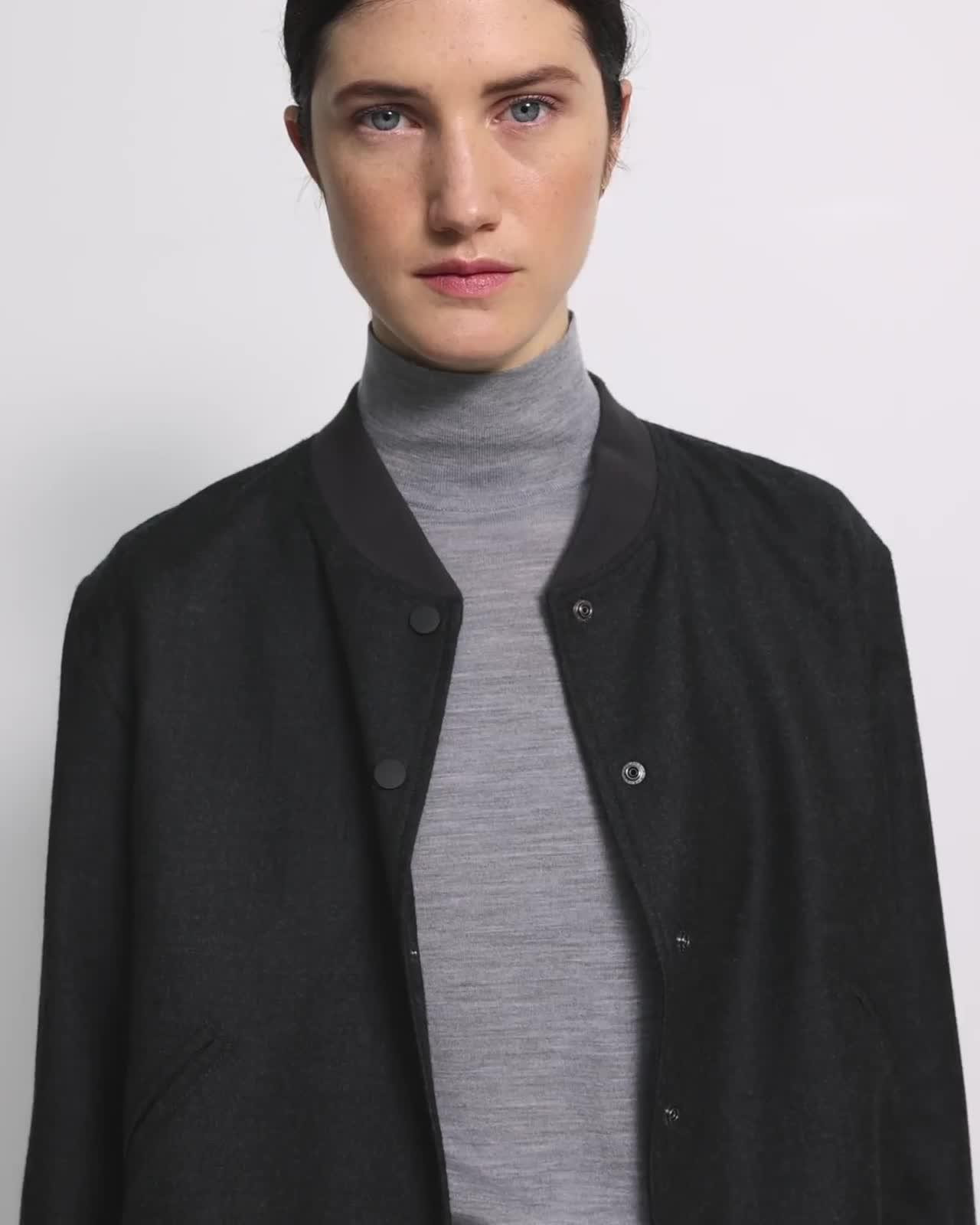 Varsity Jacket in Sleek Flannel | Theory