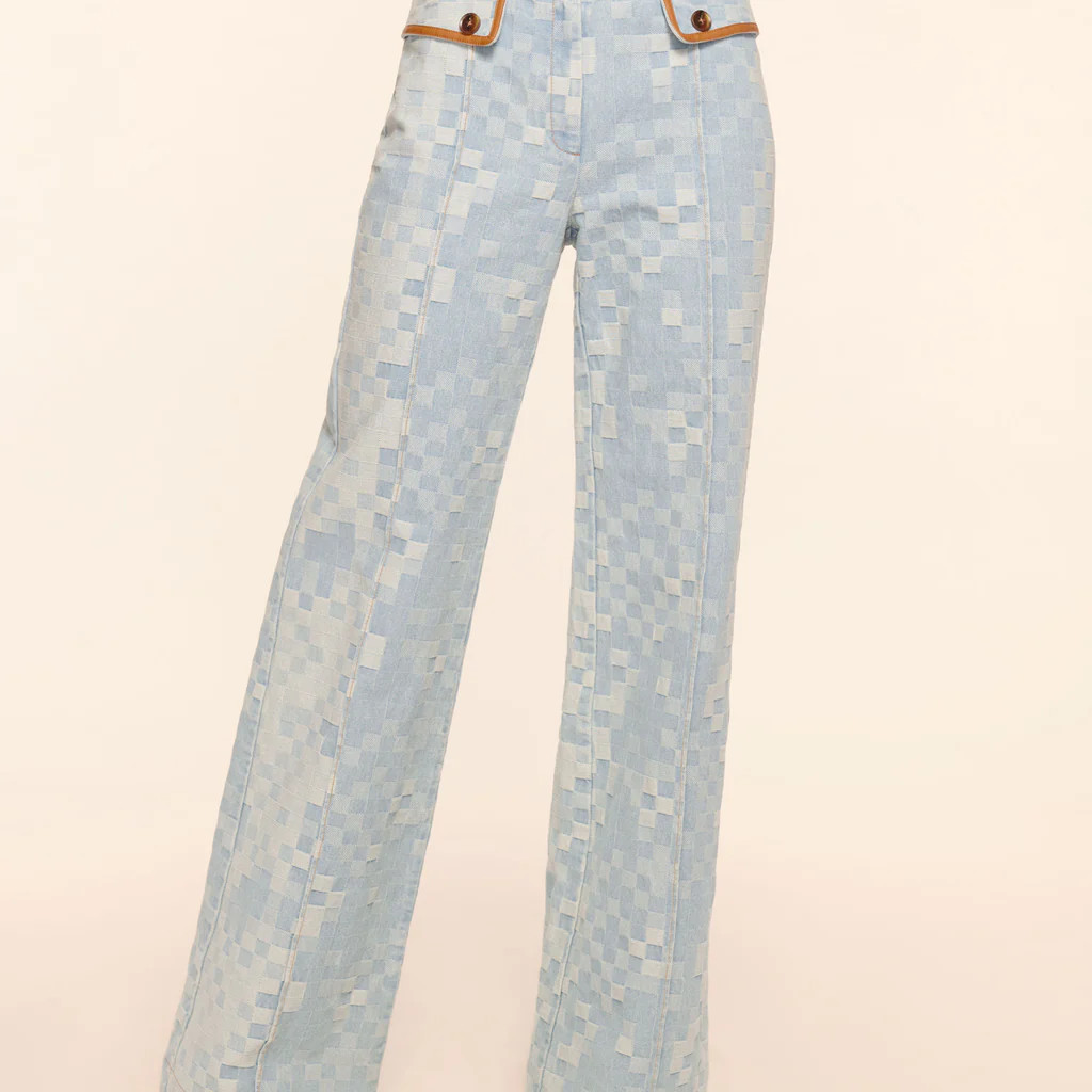 Paula High Waisted Checkered Jean | Ramy Brook
