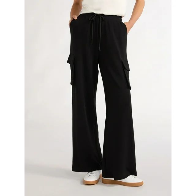 Scoop Women's Ultimate ScubaKnit Wide Leg Cargo Pants, Sizes XS-XXL - Walmart.com | Walmart (US)