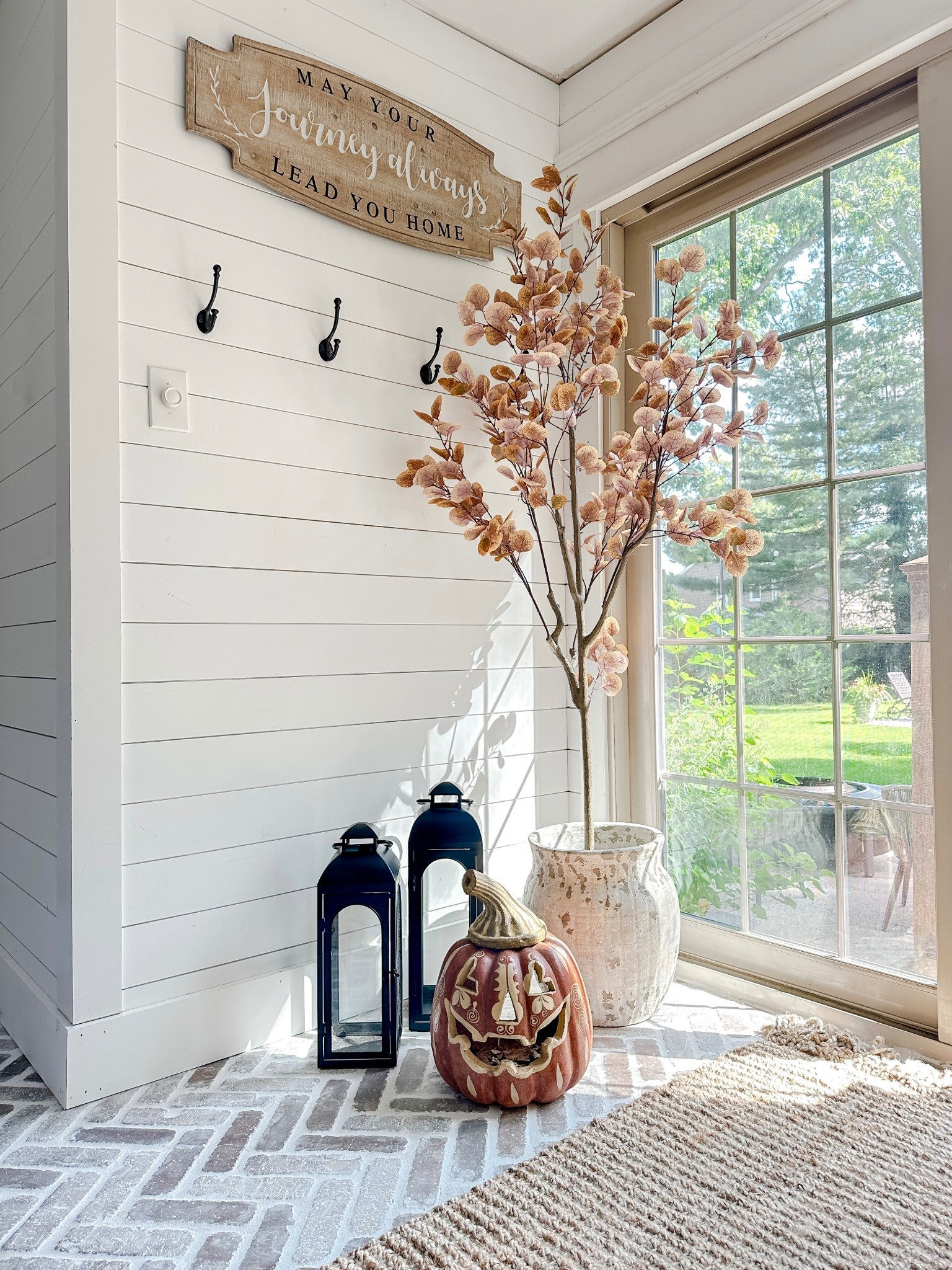 It’s never too early to scope out fall decor. 🍂 This faux eucalyptus tree is a fall decor favorite. The leaves are beautiful. A set of two looks great on either side of your front door on a covered porch. Add a set of affordable black lanterns and a beautiful jute rug. This large, rustic planter can also be used as a vase. 

*wall sign is from Holly Lobby; jack-o-lantern was from a local small businesss

#LTKHome #LTKSeasonal #LTKSaleAlert