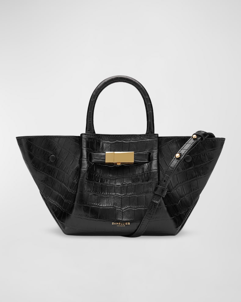 DeMellier New York Mini Croc-Embossed Top-Handle Bag | Neiman Marcus