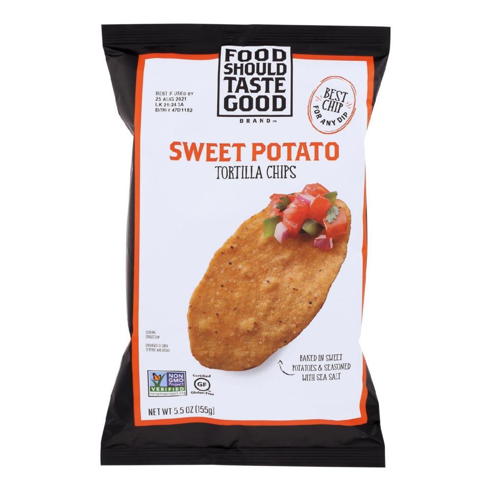 Food Should Taste Good Sweet Potato Tortilla Chips, Sweet Potato 5.5 oz, Pack of 12 | Oriental Trading Company