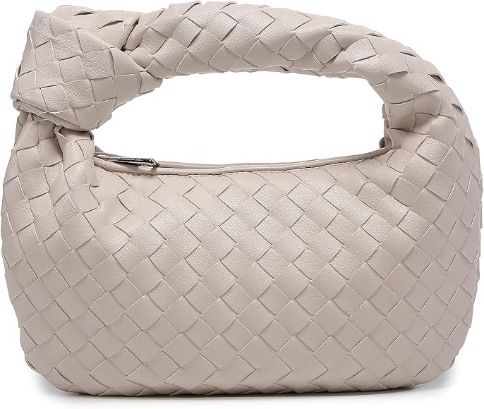 Kowloloo Knoted Women Handbag PU Leather Woven HandBag Fashion Shoulder Bag Purse Woven Handmade Hob | Amazon (CA)