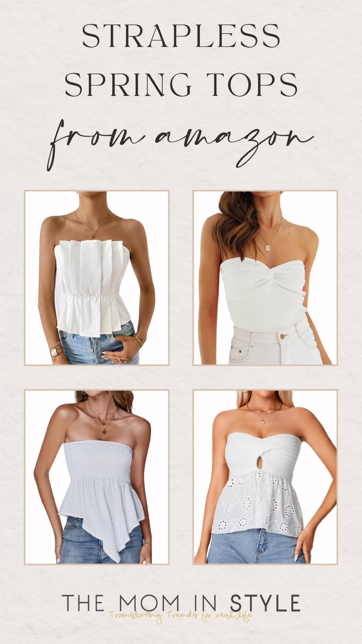 Amazon Strapless Tops 🌸

affordable fashion // amazon fashion // amazon finds // amazon fashion finds // spring outfits // spring fashion // spring outfit inspo // spring style // strapless top // spring tops

#LTKstyletip #LTKfindsunder50 #LTKfindsunder100