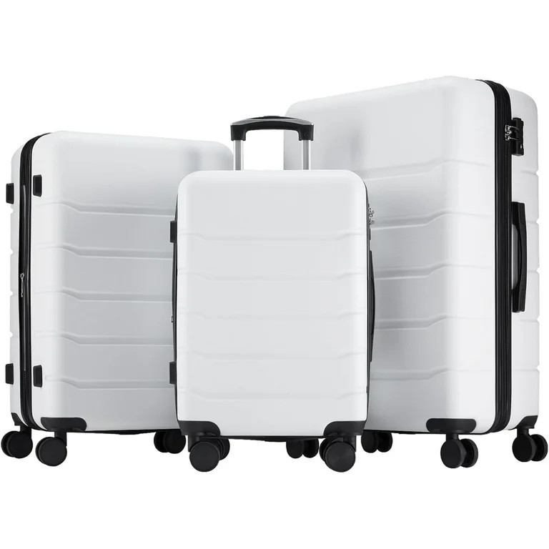 Bigleap 3-Piece Luggage Sets, Hard Shell Suitcases with Spinner Wheels, Lightweight Rolling Suitc... | Walmart (US)
