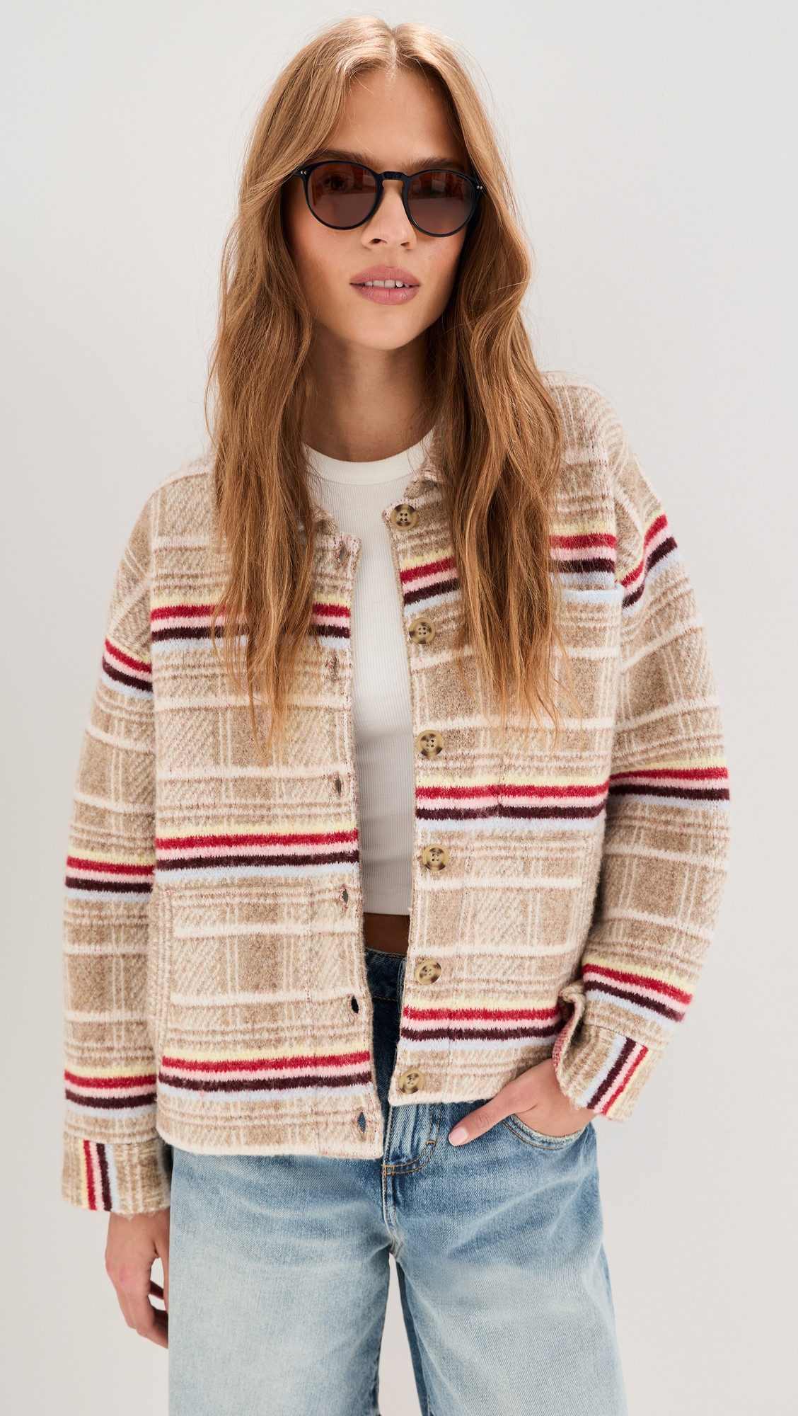 LE BOP Faye Shacket Madras Plaid XL | Shopbop