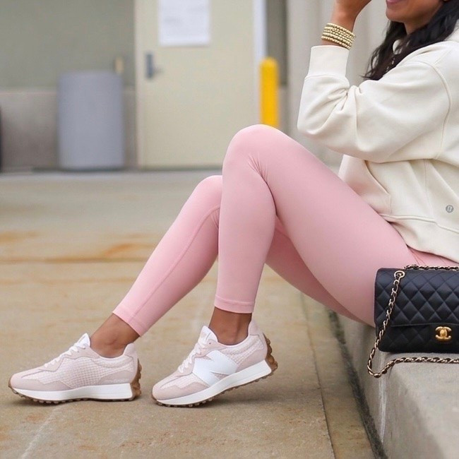 Lululemon leggings wearing size 6. Lululemon hoodie wearing size small. New balance gingham sneakers runs true to size